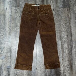 Vintage Aeropostale Y2K Corduroy Capri Pants Juniors Sz 00 Academia Flap Pockets